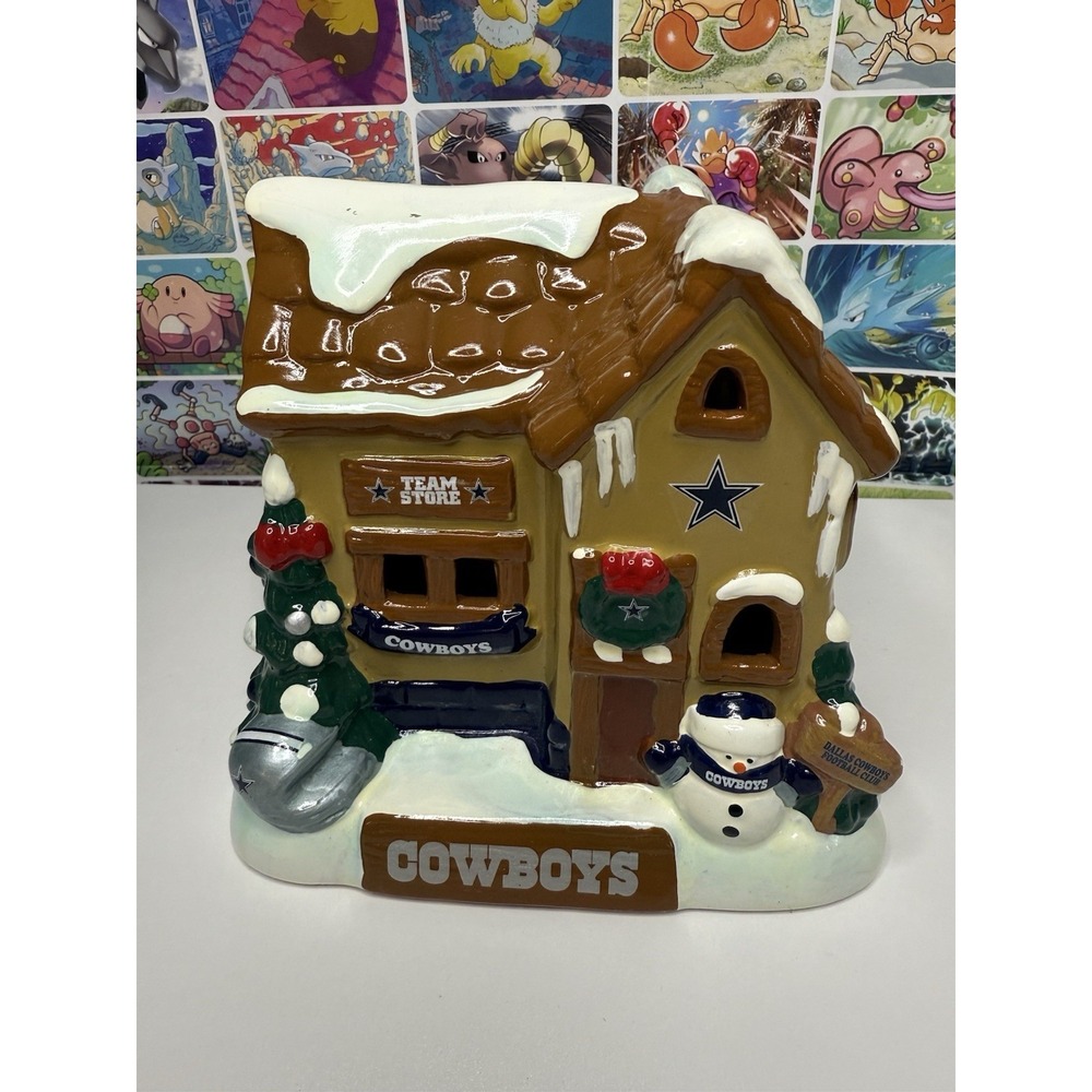 Vintage Dallas Cowboys Christmas Village Team Store‎ House NFL Ceramic Decor